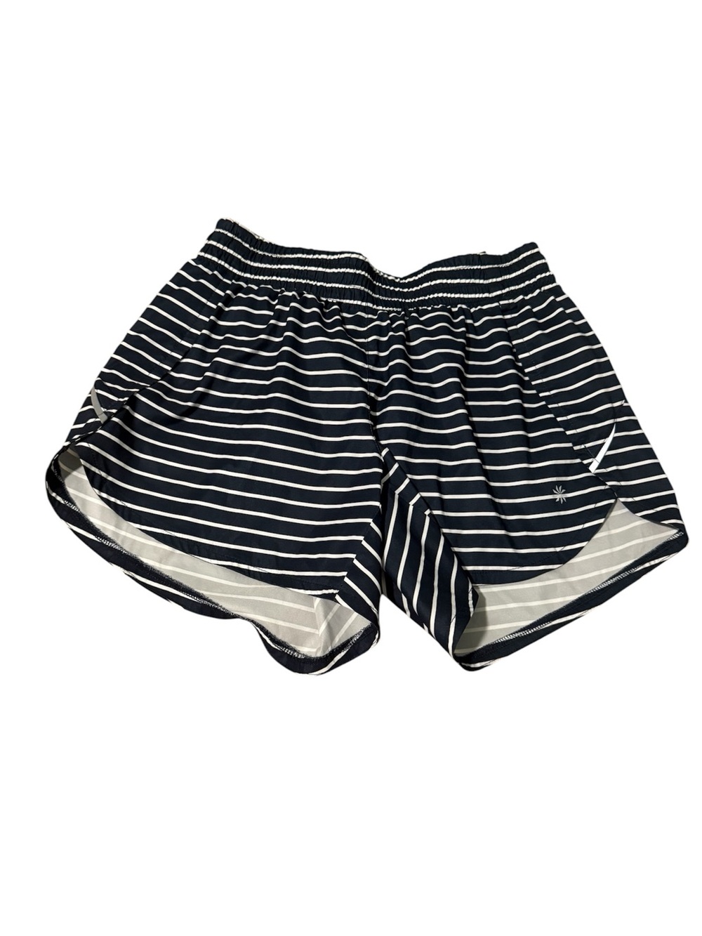 Athleta Navy and White Striped Athletic Shorts